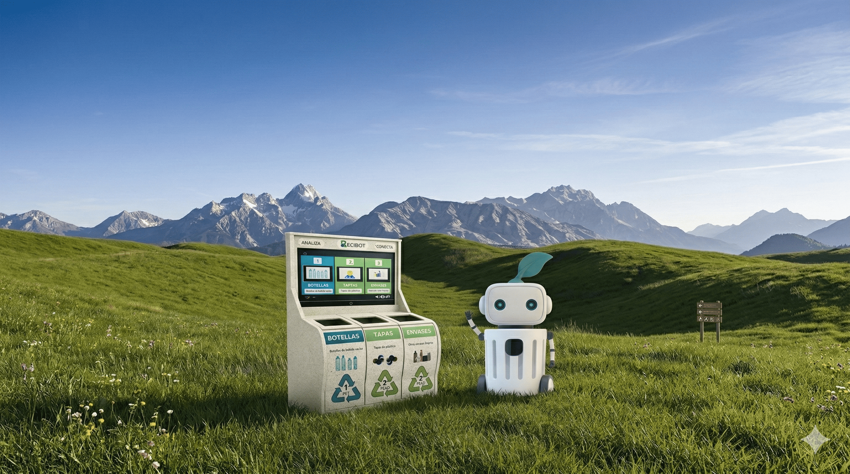 Recibot en un entorno natural, sistema inteligente de gestión de residuos